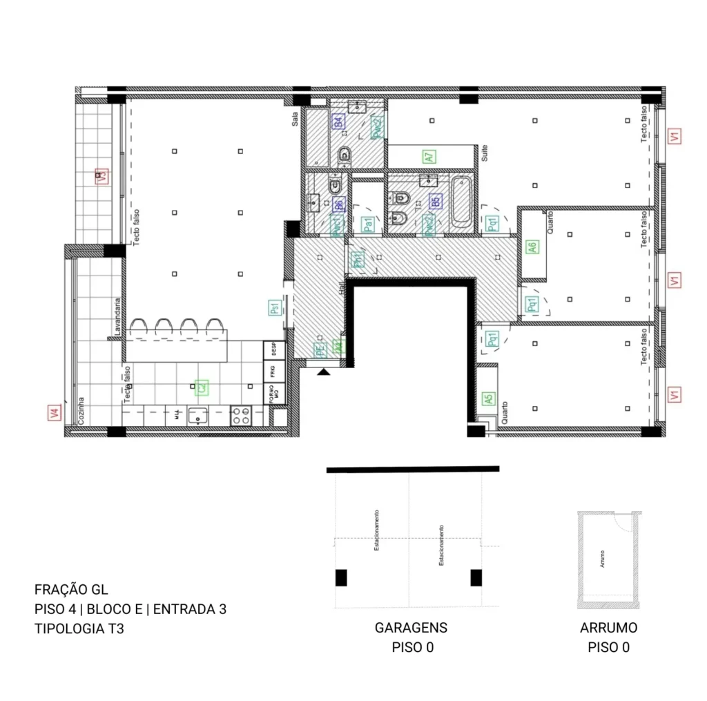 Planta Fração GL - Páteo de Quires | Apartamento T3